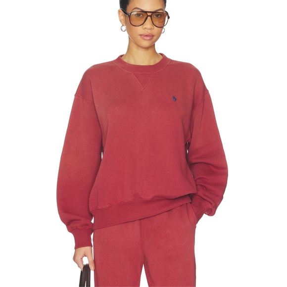 Polo Ralph Lauren Arctic Fleece Crew Sweatshirt in Red Snapper size small - Picture 2 of 7